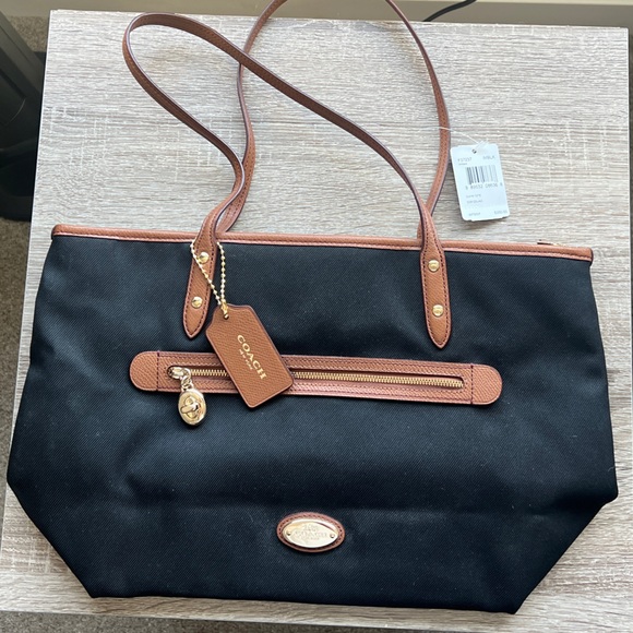 NWT - Coach Black and Brown Women's Tote Bag - Picture 1 of 6